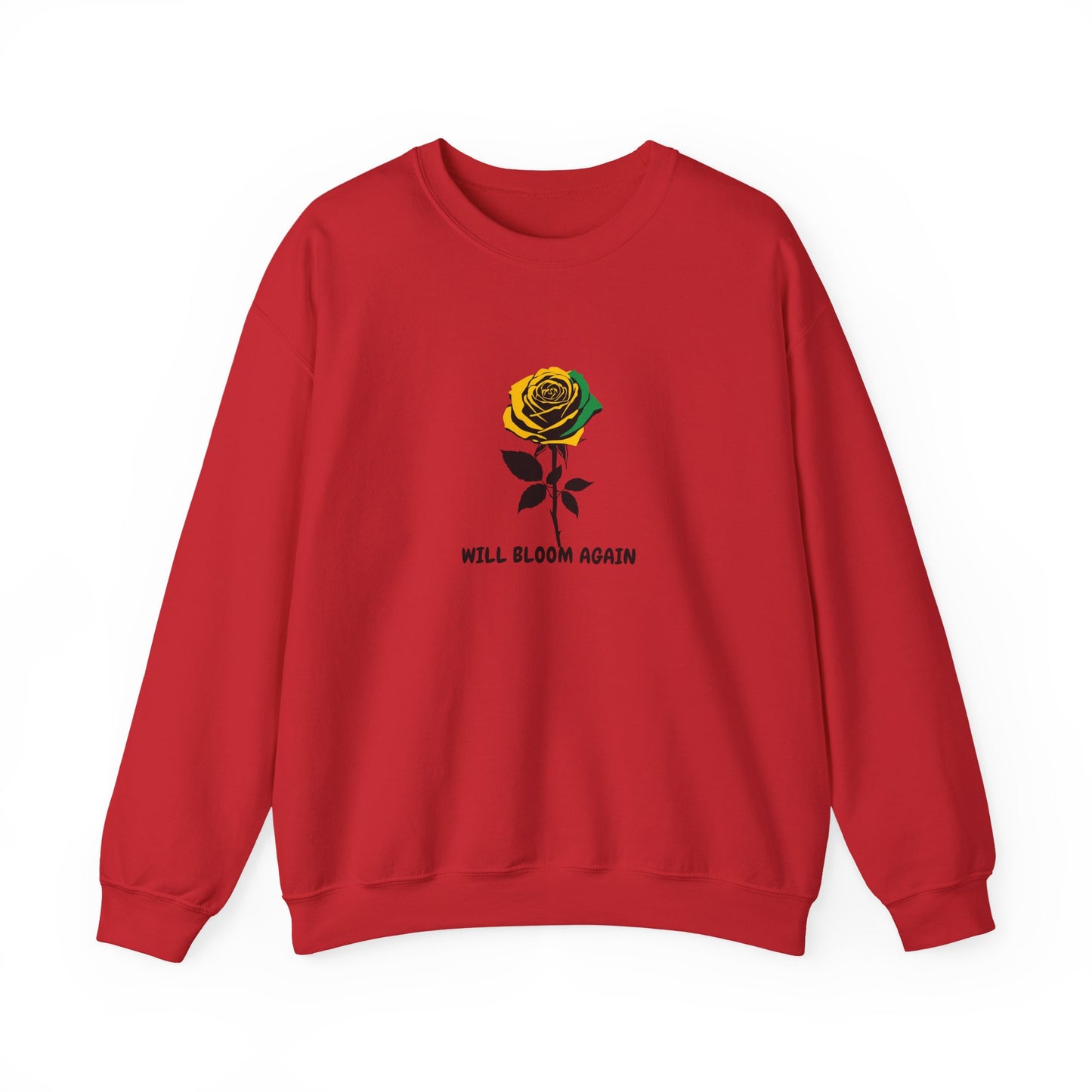 "Will Bloom Again" Rose Graphic Jamaican colors