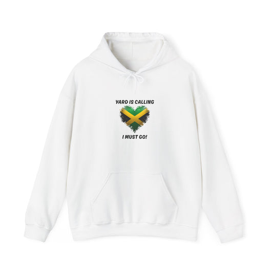 Jamaica  Flag Heart Hoodie "Yard Is Calling, I Must Go" Pullover