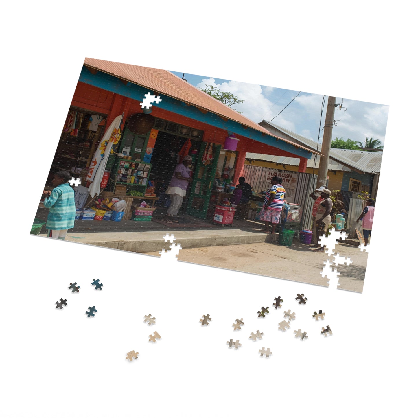 Caribbean Market Scene Jigsaw Puzzle