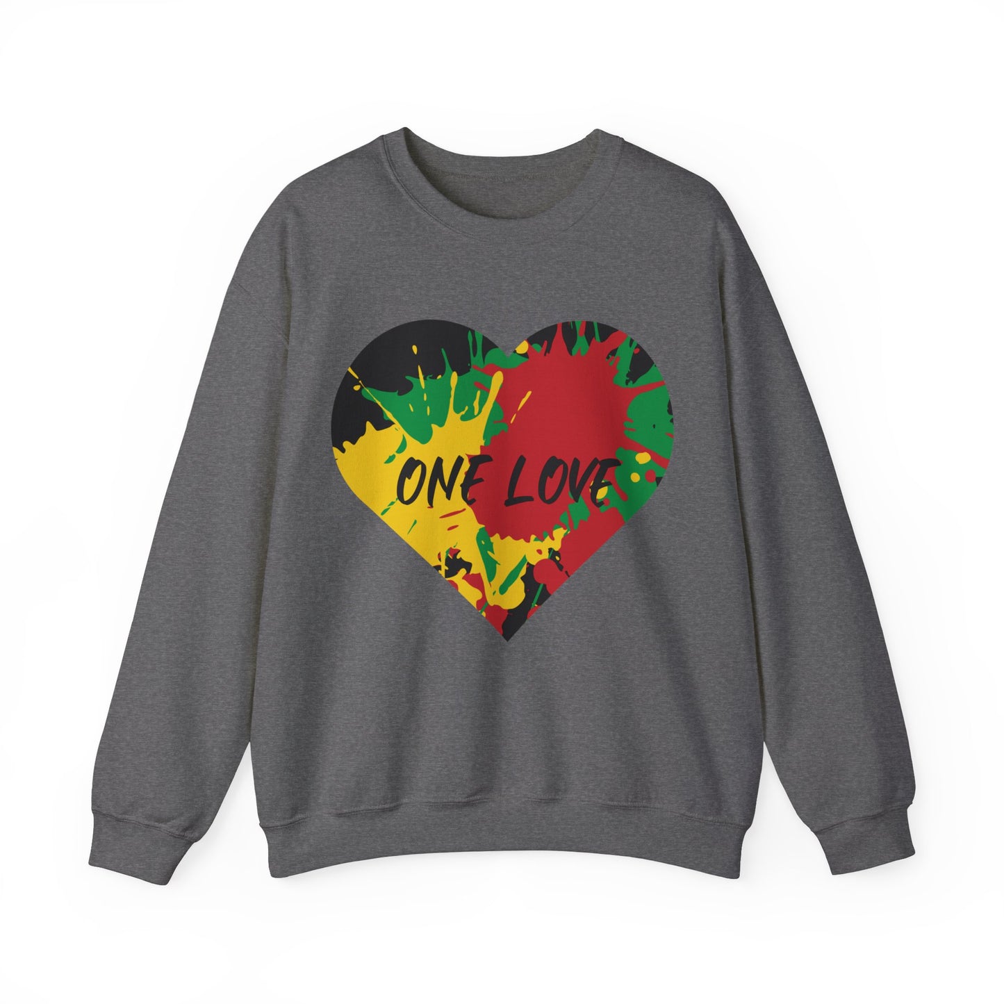 ONE LOVE SPLASH  ROOTS COLOR HEART DESIGN SWEATSHIRT GIFT