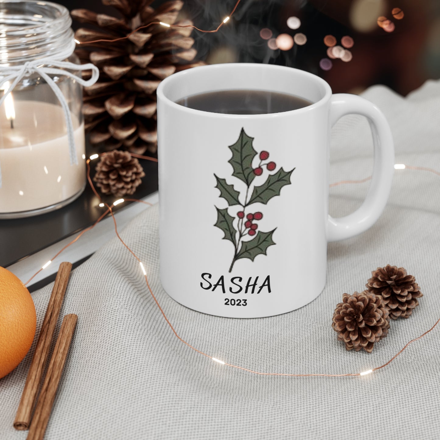 Birth Month flower mug (December)