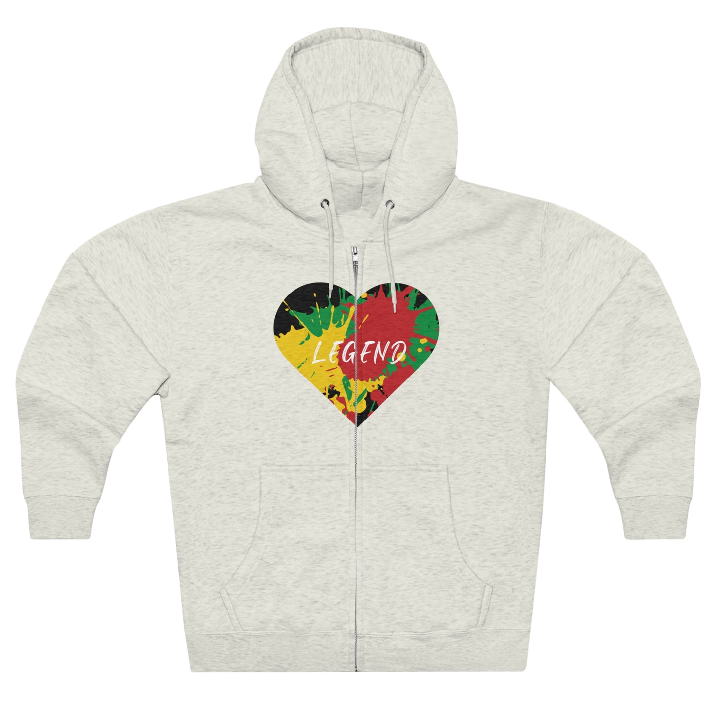 LEGEND SPLASH ART HEART DESIGN ZIP UP HOODIE