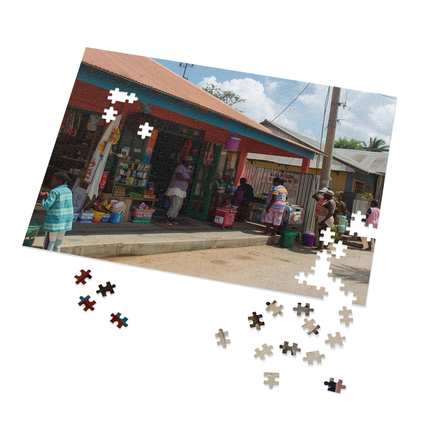 Caribbean Market Scene Jigsaw Puzzle