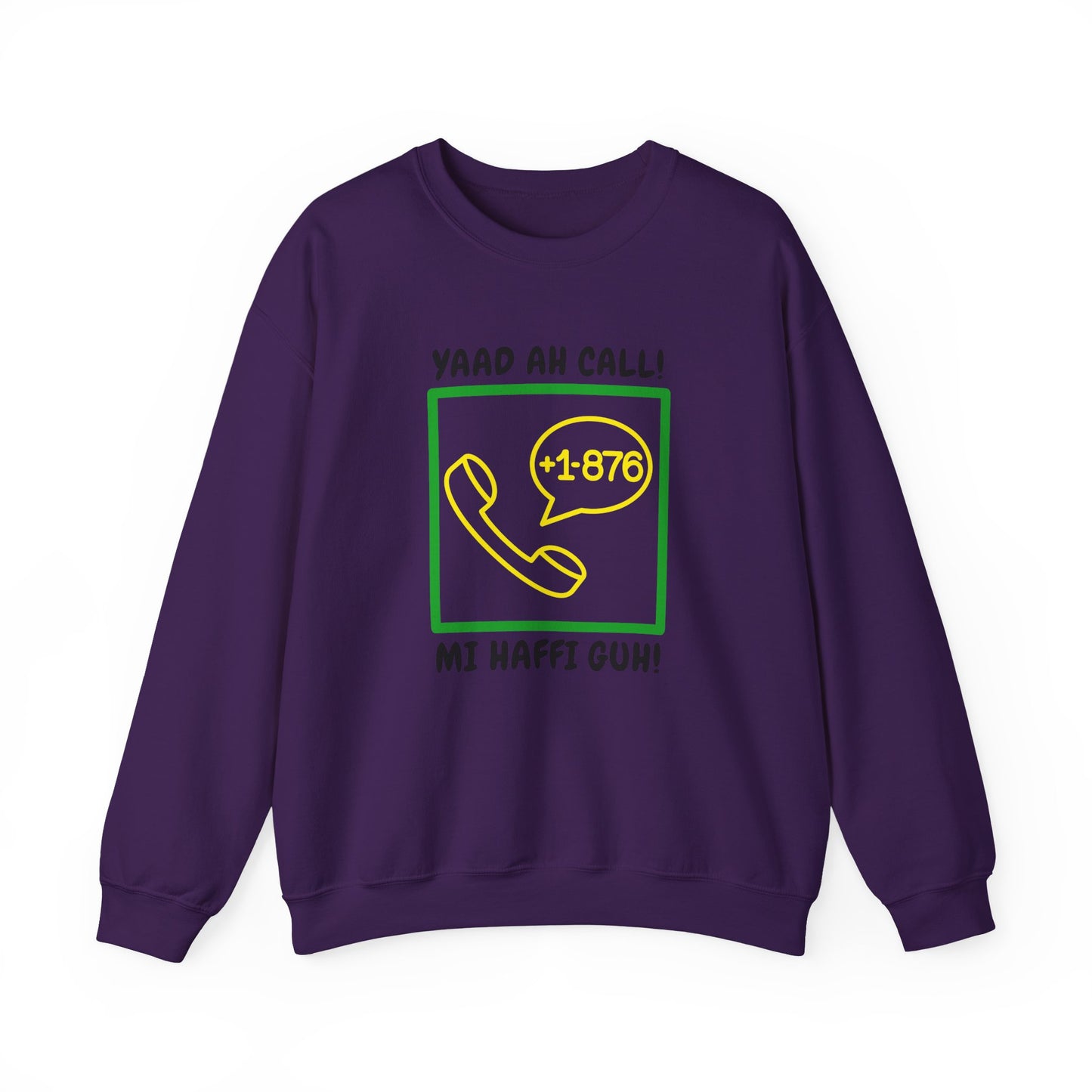 Yaad Ah Call! Mi Haffi Guh Jamaican Support  Retro Phone Graphic Sweatshirt