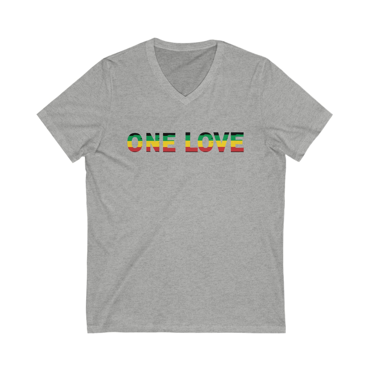 ONE LOVE ROOTS COLOR STATEMENT UNISEX V NECK T SHIRT