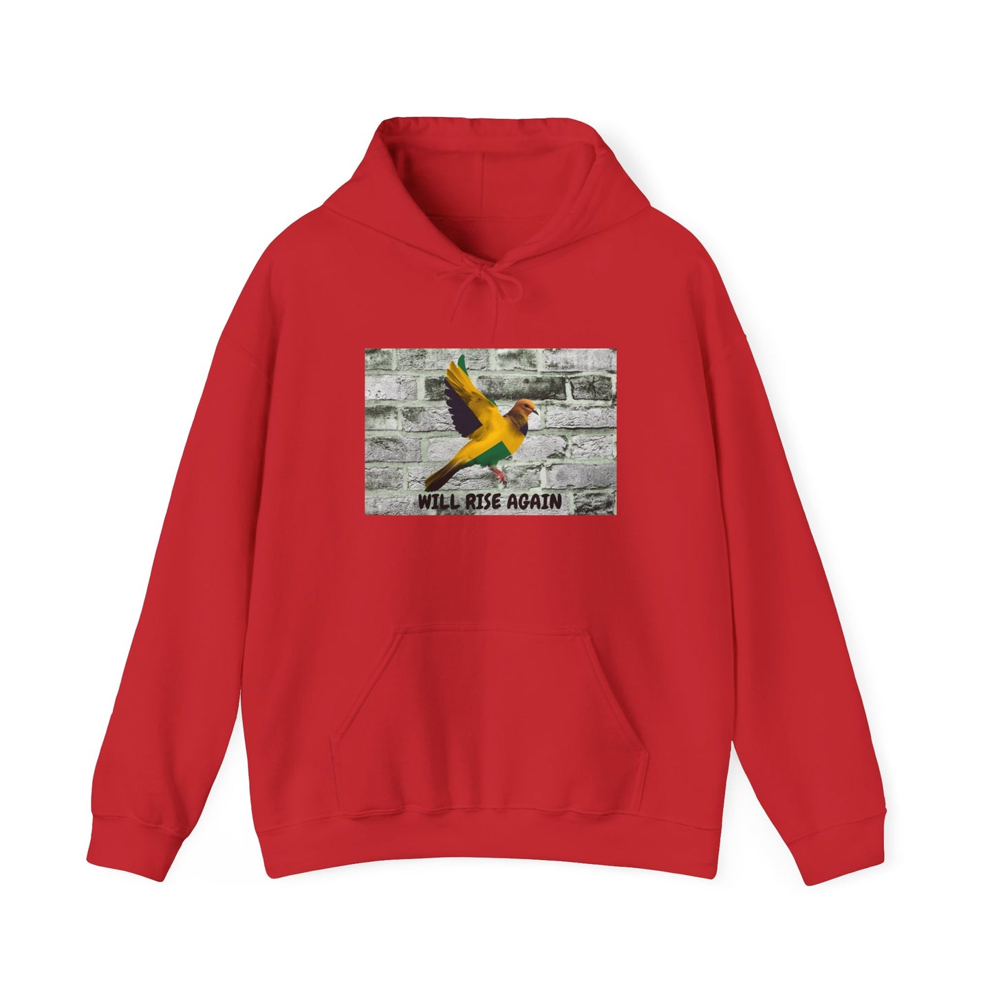 Rise Again Jamaican Flag Bird Graphic Hooded Sweatshirt
