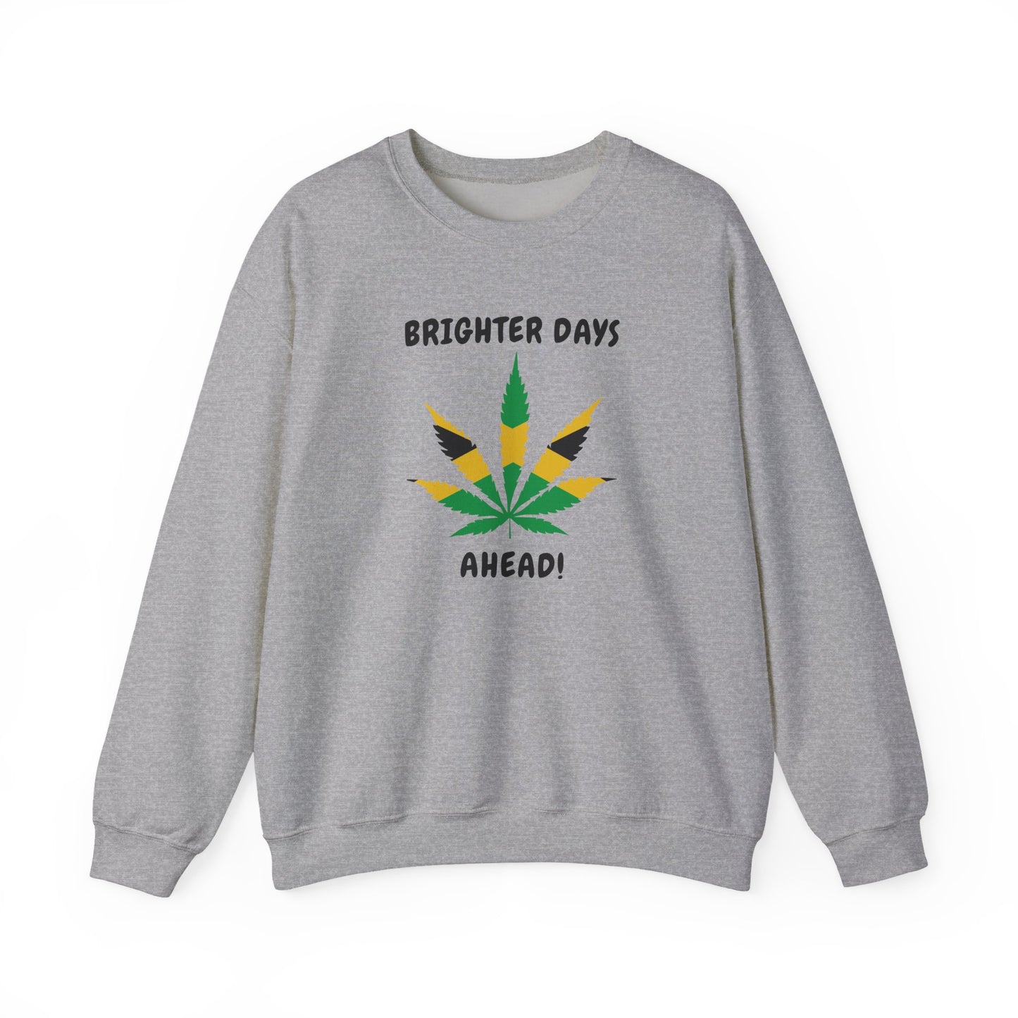 Brighter Days Ahead Jamaica Herbal Leaf Graphic Crewneck Sweatshirt