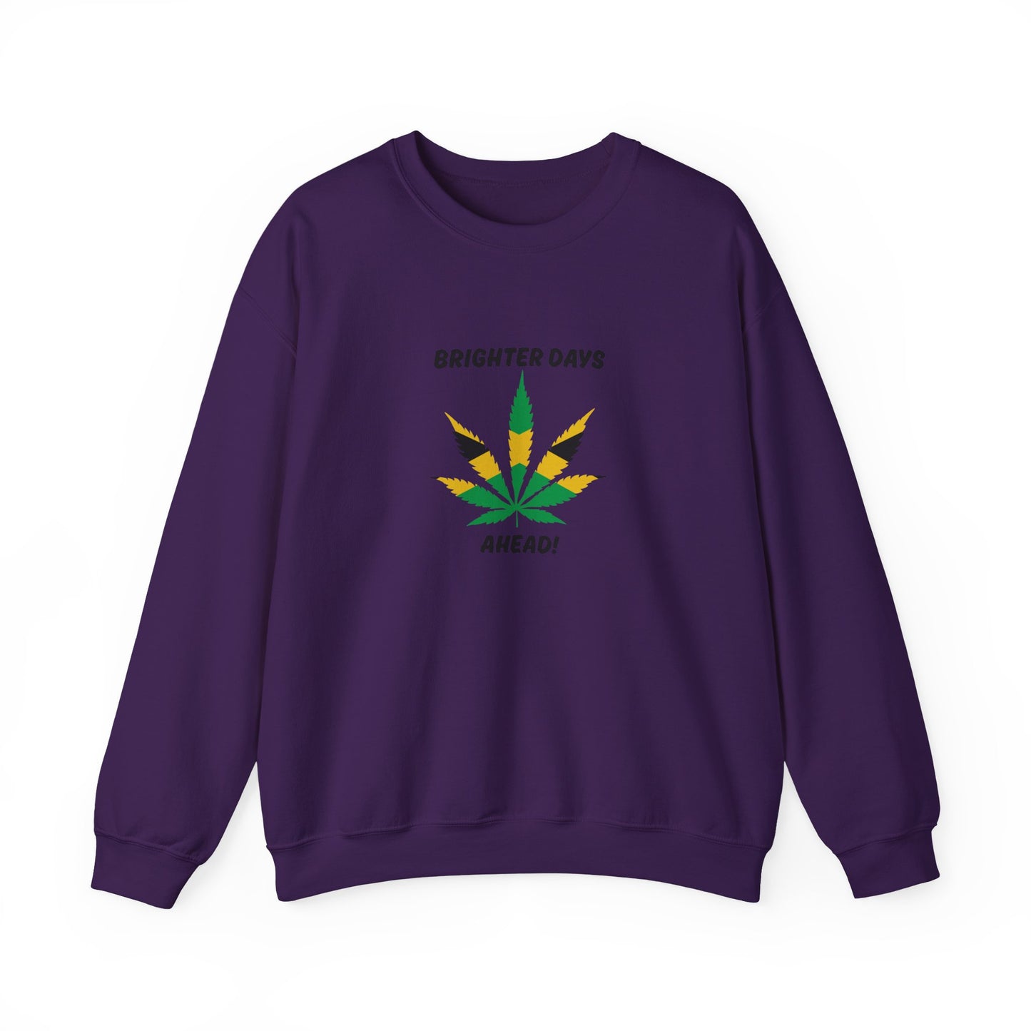 Brighter Days Ahead Sweatshirt Jamaica Rasta Leaf Graphic