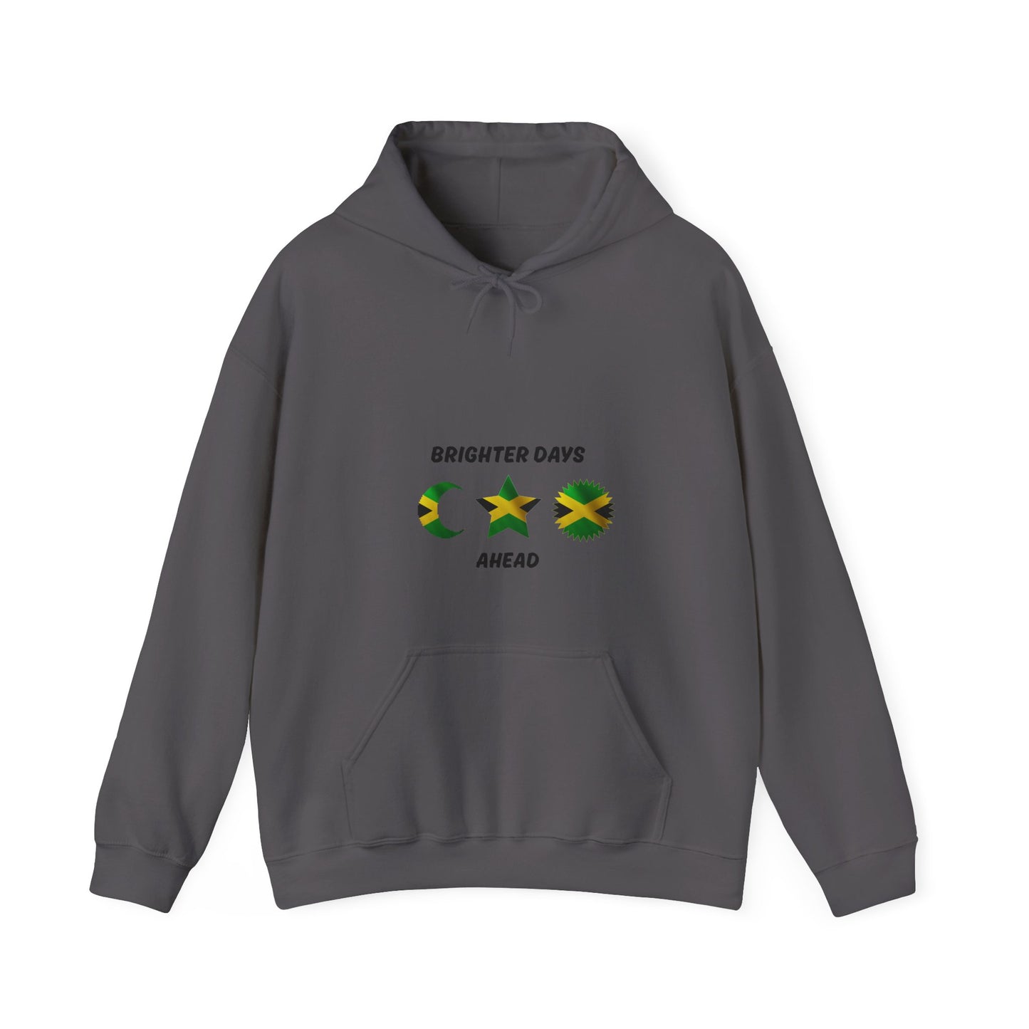 Brighter Days Ahead Hoodie — Jamaican Flag Sun Moon Star Design