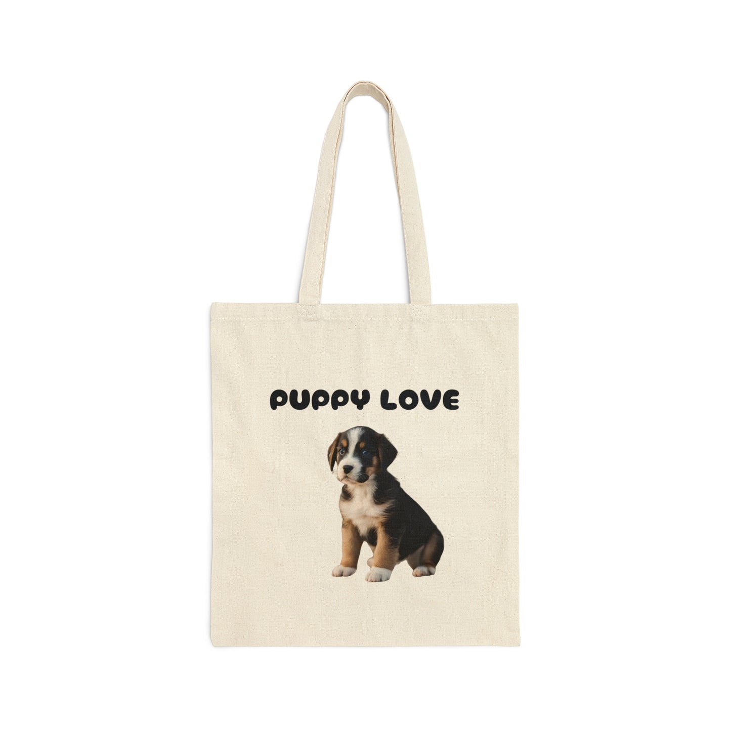 Puppy Picture Design Cotton Canvas Tote Bag