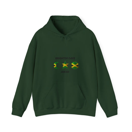 Brighter Days Ahead Hoodie — Jamaican Flag Sun Moon Star Design