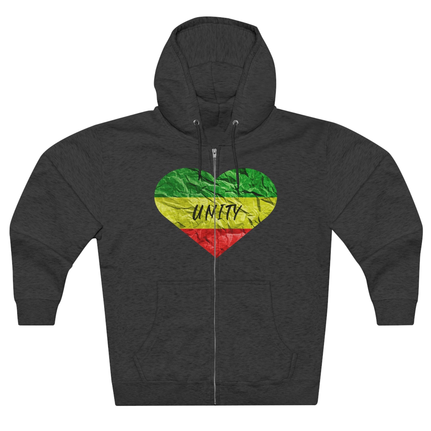 UNITY RASTA THEME HEART ZIP UP HOODIE GIFT