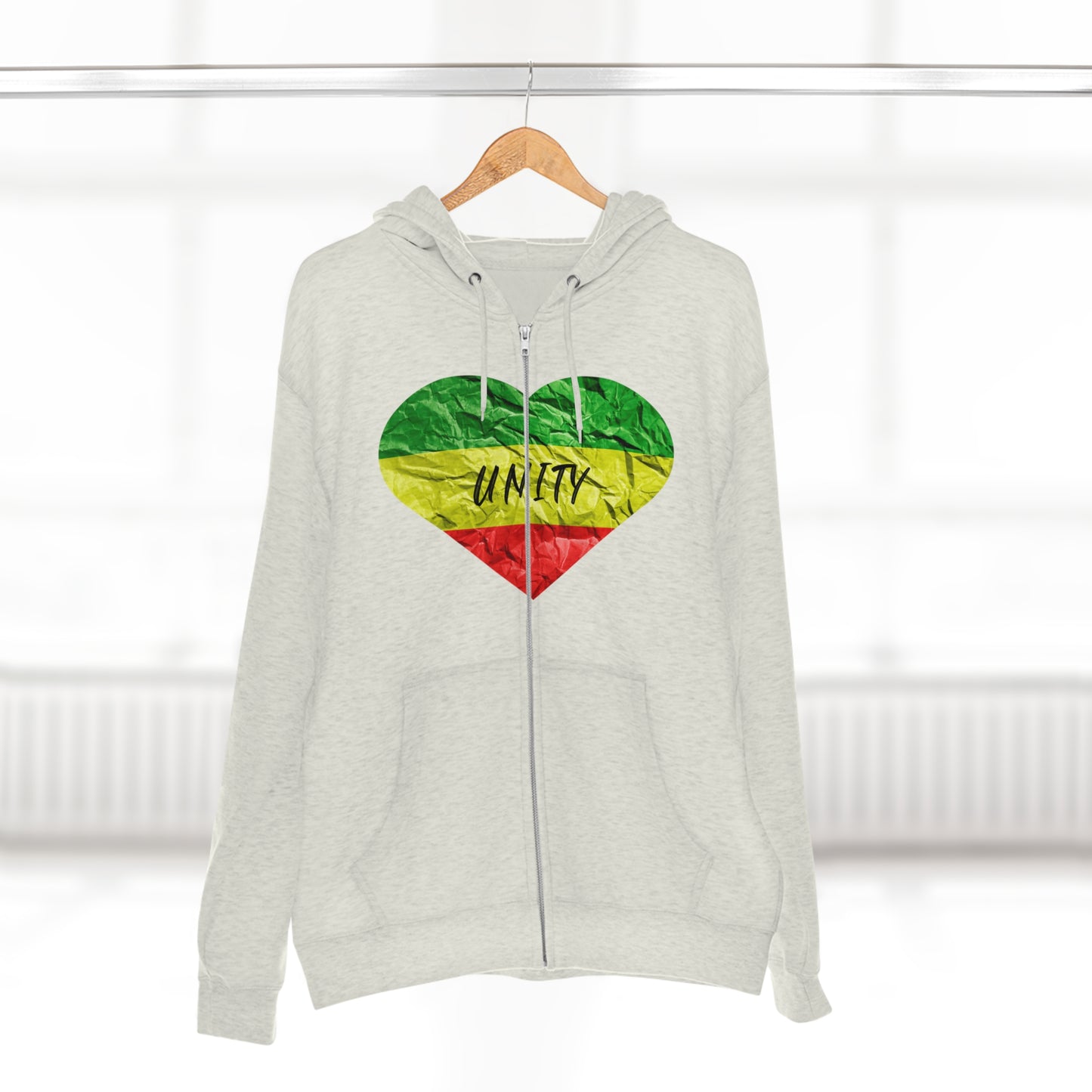 UNITY RASTA THEME HEART ZIP UP HOODIE GIFT