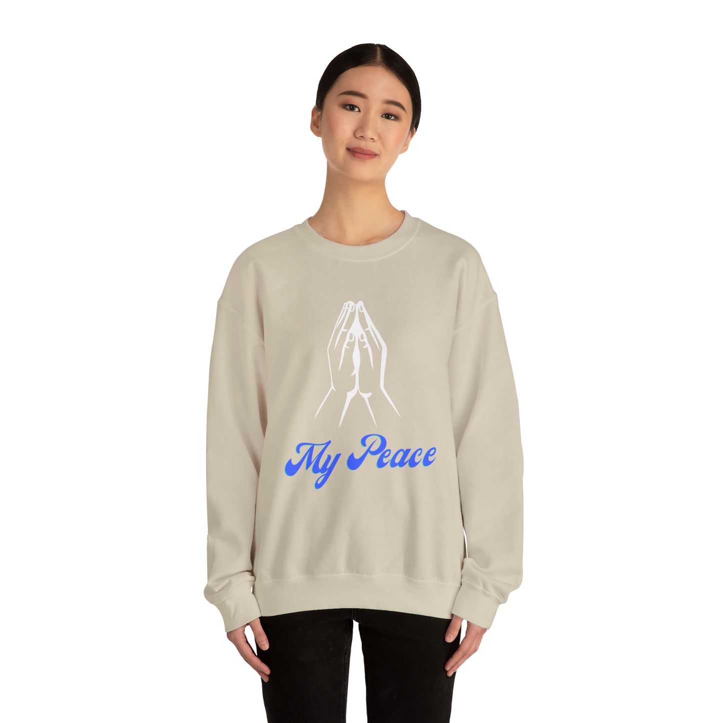 Praying Hands design crewneck sweatshirt