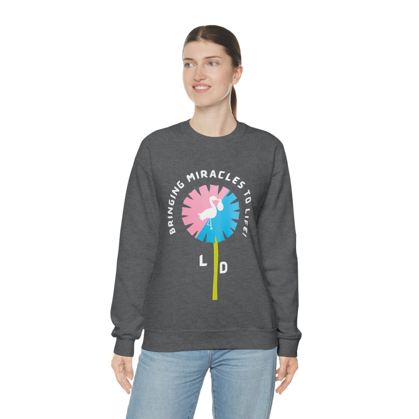 L AND D  MIRACLE CREWNECK SWEATSHIRT NURSES GIFT FOR L  AND D NURSES