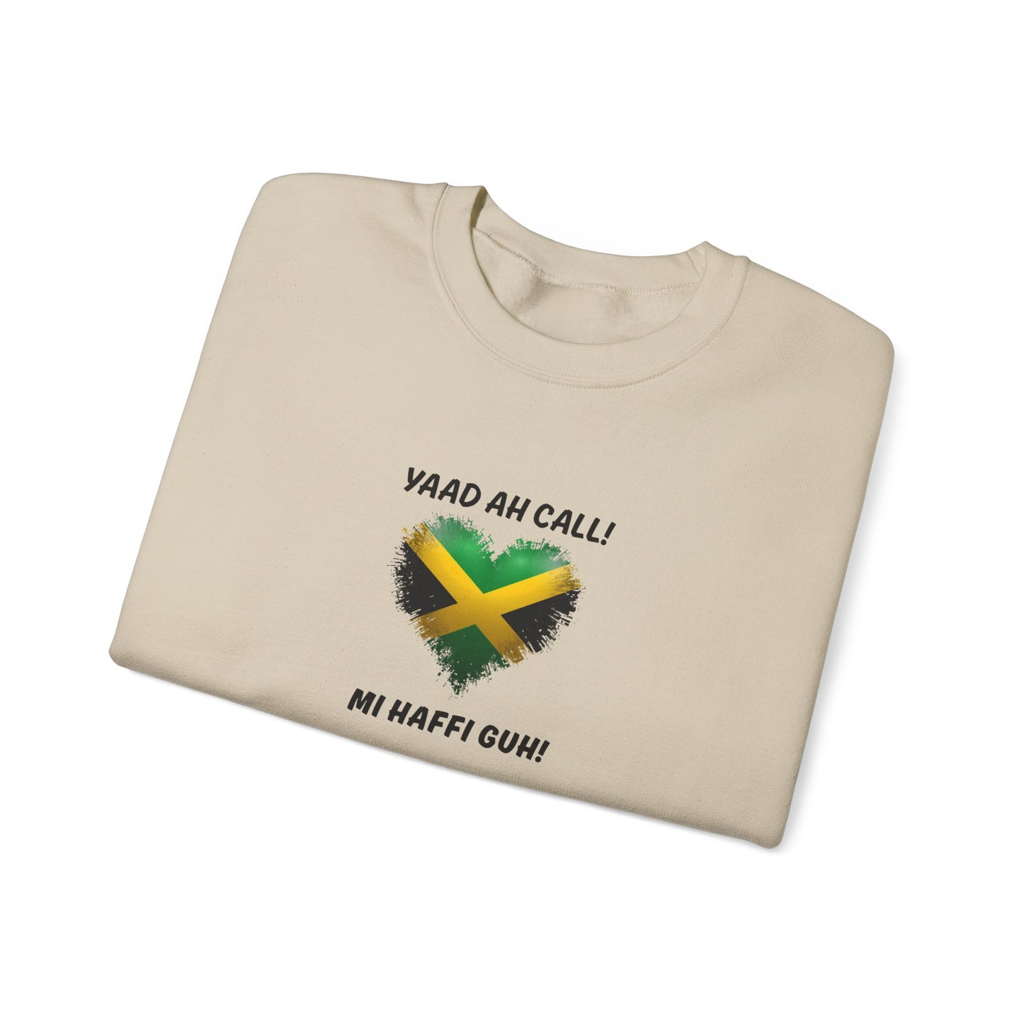 Jamaican Pride Heart Crewneck Sweatshirt – "Yaad Ah Call! Mi Haffi Guh!"