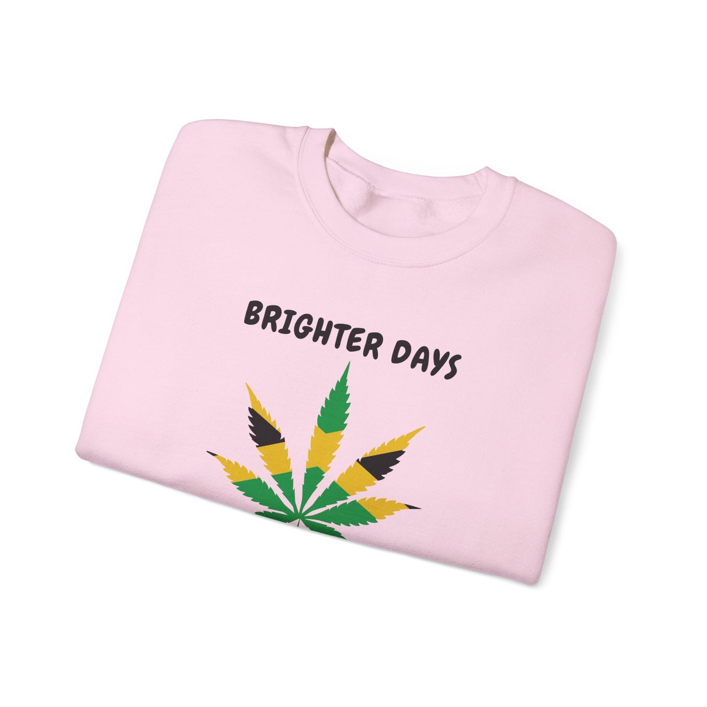 Brighter Days Ahead Jamaica Herbal Leaf Graphic Crewneck Sweatshirt