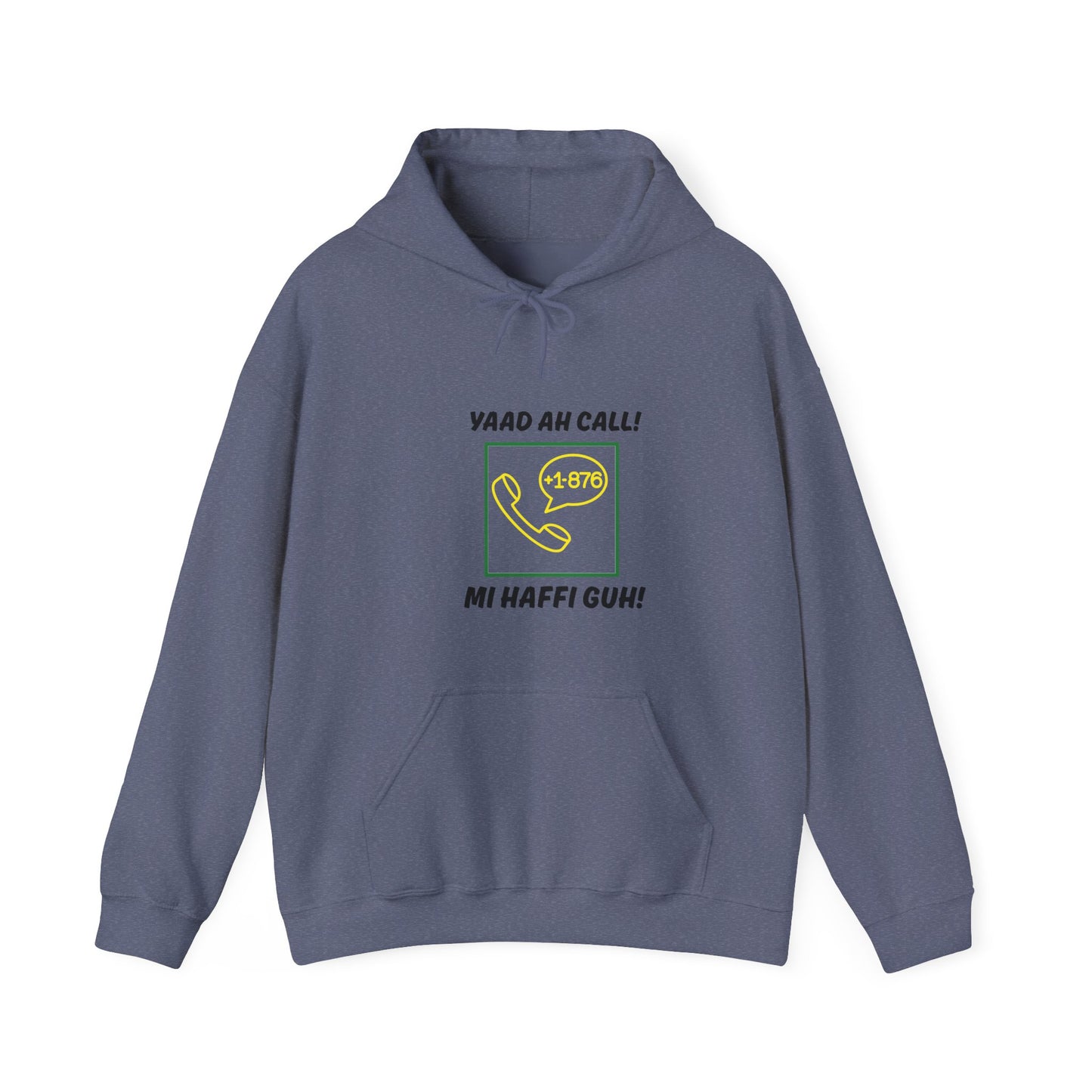 Jamaican  Area Code Hoodie – “Yaad Ah Call! Mi Haffi Guh!” Graphic Pullover