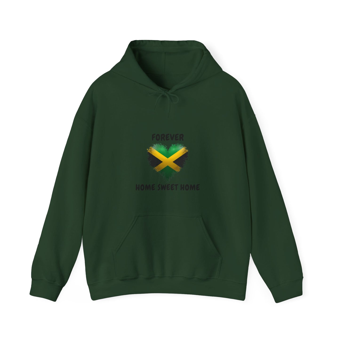 Forever Home Sweet Home Jamaican Flag Heart Hoodie Pullover