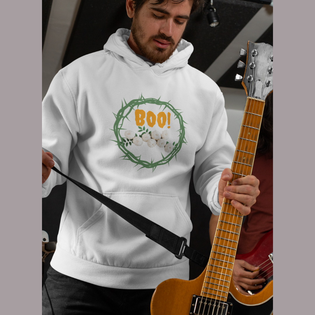 BOO THORN WREATH HALLOWEEN UNISEX HOODIE GIFT