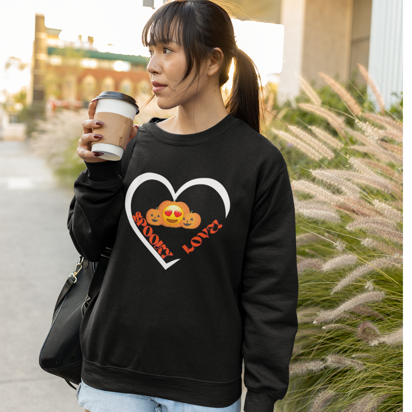 SPOOKY LOVE HEART PUMPKIN HALLOWEEN SWEATSHIRT GIFT