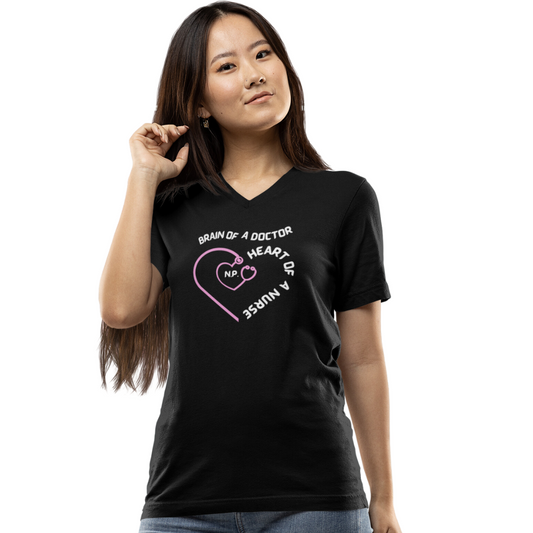 HEART OF A NURSE CUTE V NECK TEE SHIRT GIFT FOR NURSE PRACTITIONER