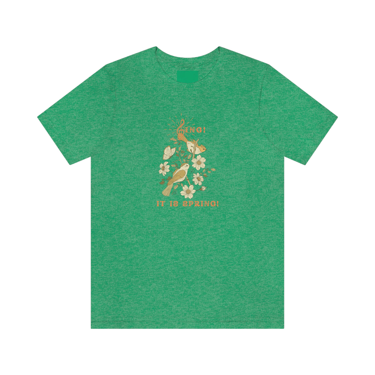 SING THIS SPRING UNISEX  CREW NECK SHORT SLEEVE  T SHIRT GIFT WITH ORANGE FONT