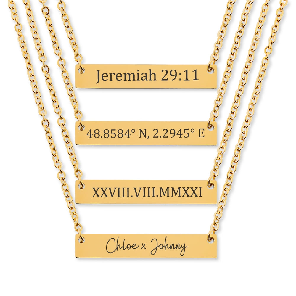 Customized Horizontal Bar Necklace