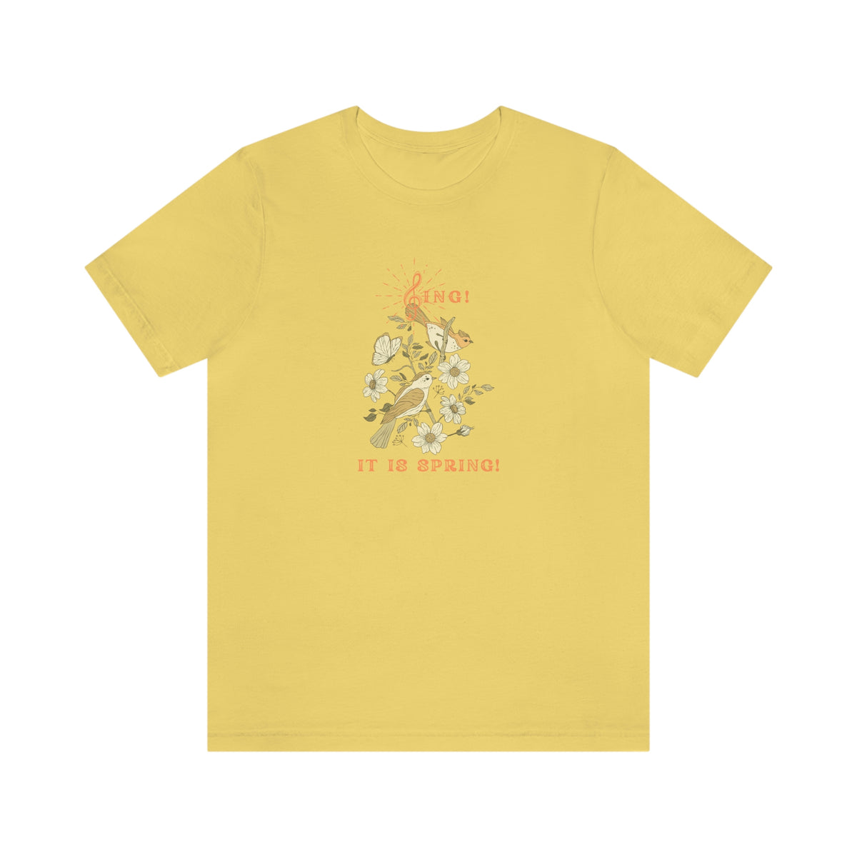 SING THIS SPRING UNISEX  CREW NECK SHORT SLEEVE  T SHIRT GIFT WITH ORANGE FONT