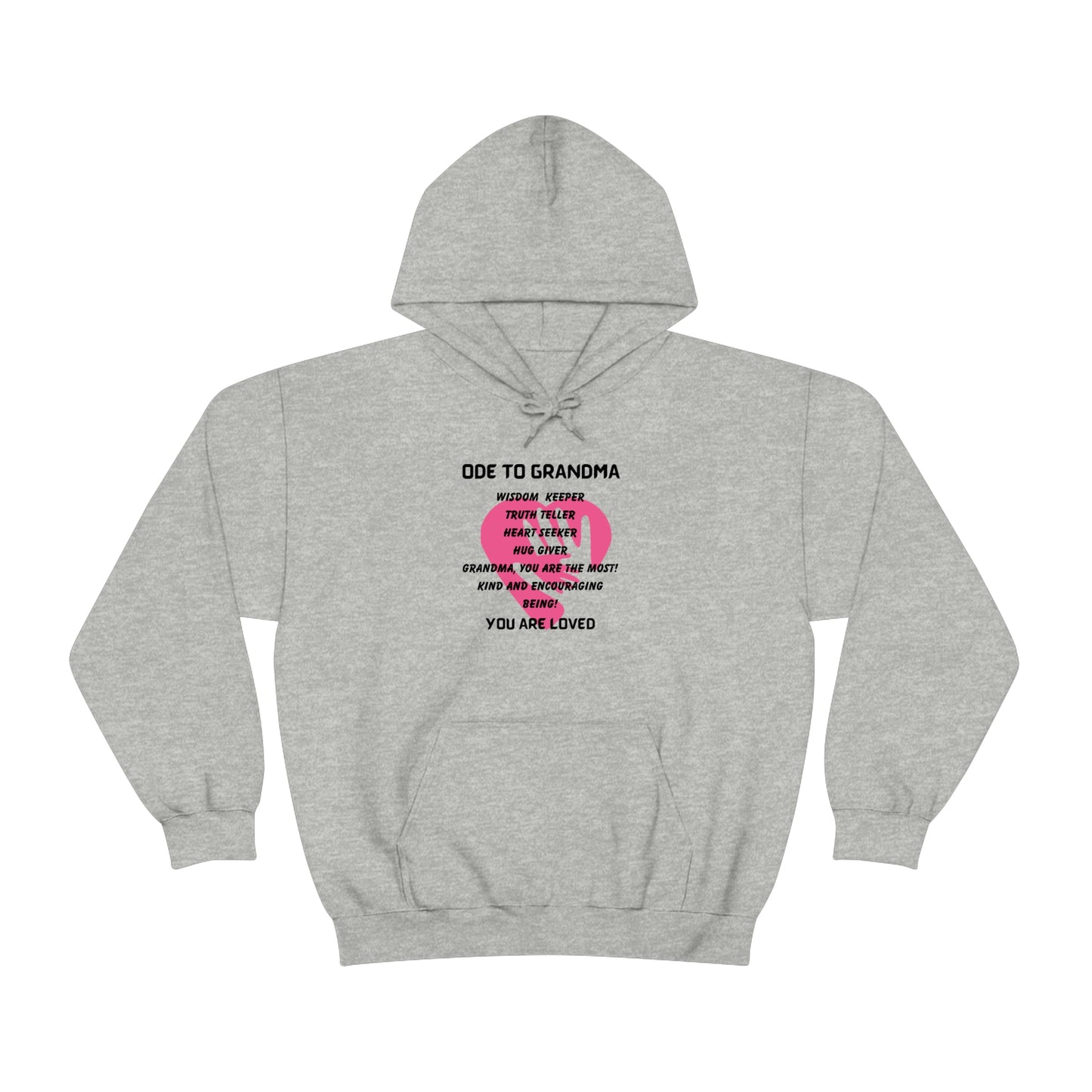 ODE TO GRANDMA HOODIE GIFT FOR GRANNY (BLACK FONT)