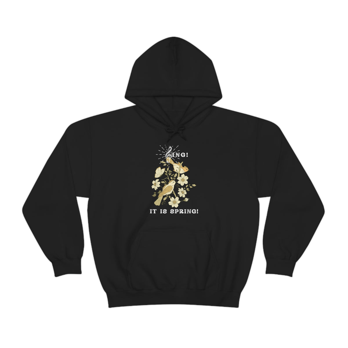 SING IT IS SPRING UNISEX HOODIE GIFT WITH  WHITE FONT