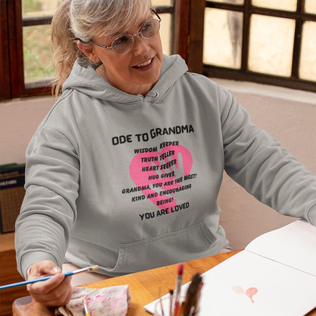 ODE TO GRANDMA HOODIE GIFT FOR GRANNY (BLACK FONT)