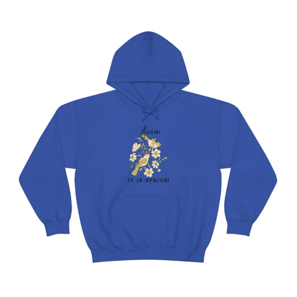 SING IT IS SPRING UNISEX HOODED SWEATSHIRT GIFT WITH  BLACK FONT