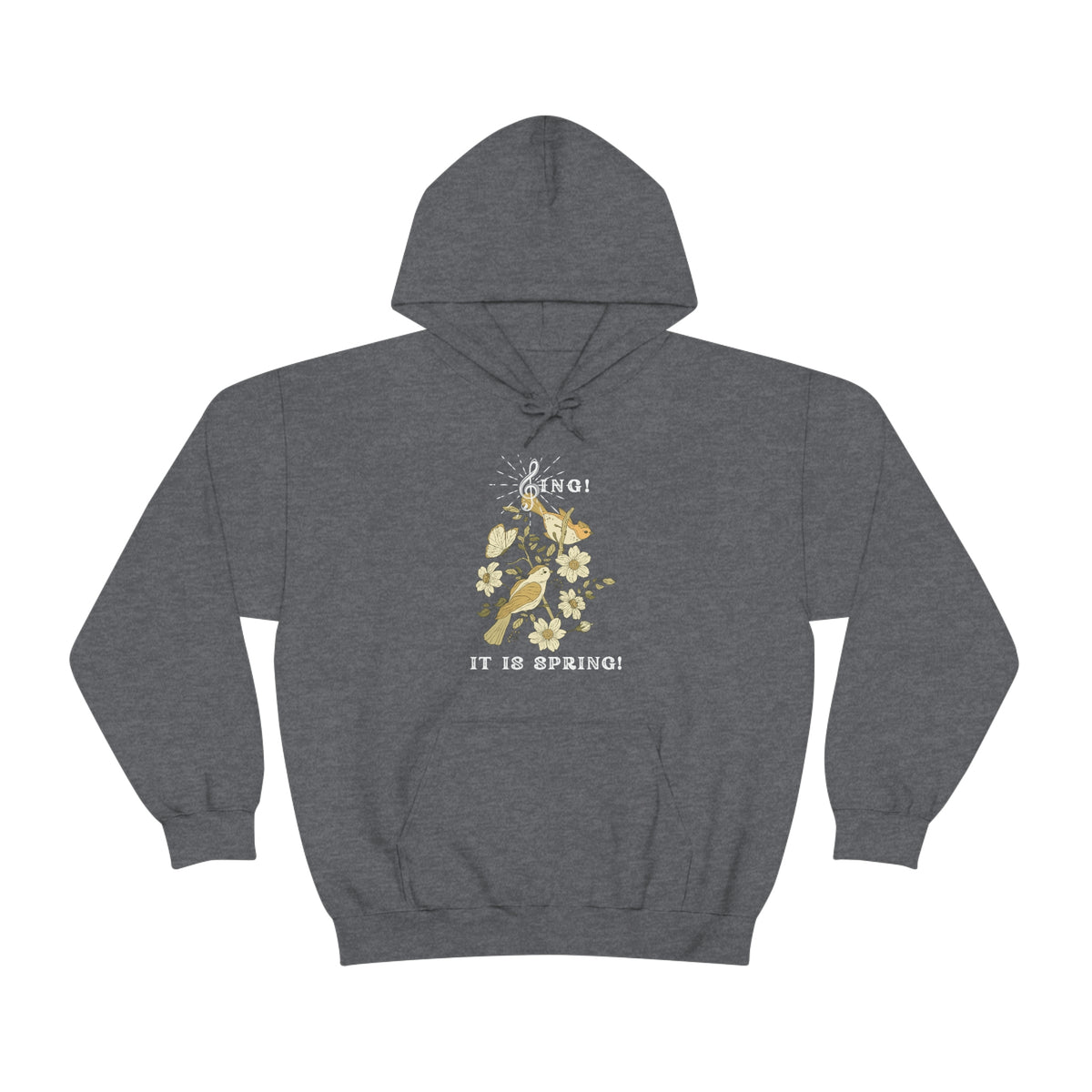 SING IT IS SPRING UNISEX HOODIE GIFT WITH  WHITE FONT