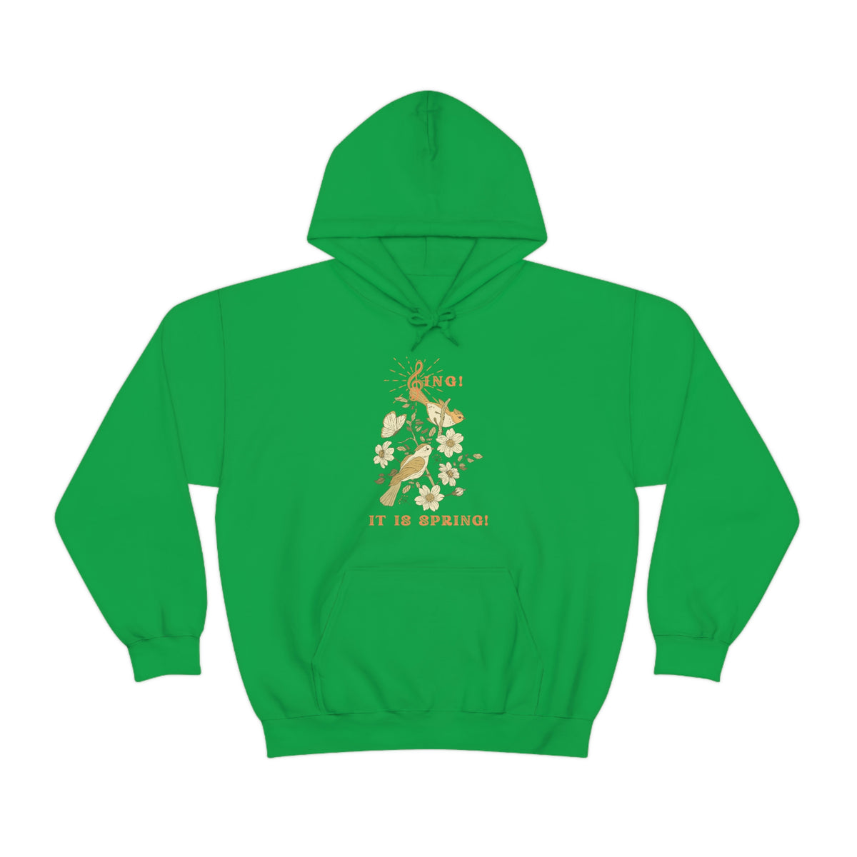 SING IT IS SPRING UNISEX HOODED SWEATSHIRT GIFT WITH  ORANGE FONT