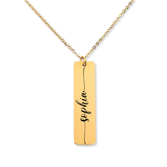 CUSTOM ENGRAVABLE  NAME PENDANT NECKLACE