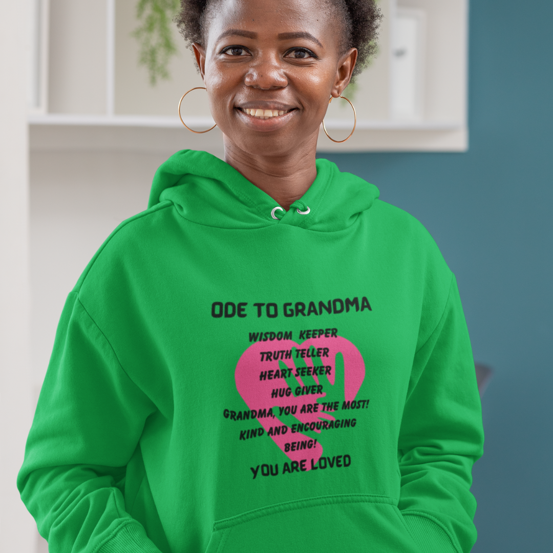 ODE TO GRANDMA HOODIE GIFT FOR GRANNY (BLACK FONT)