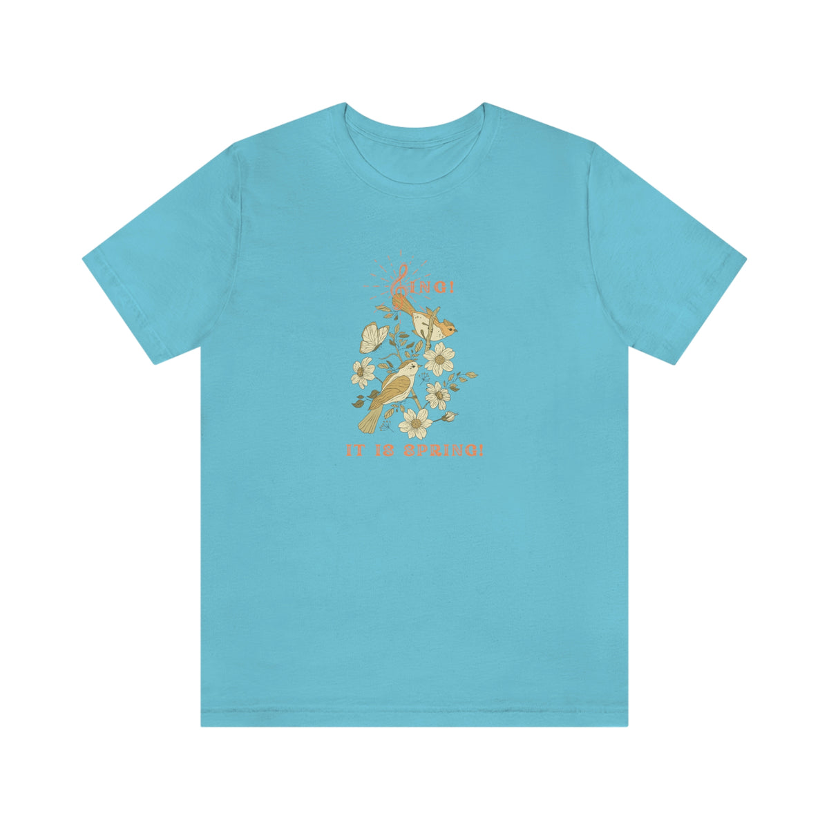 SING THIS SPRING UNISEX  CREW NECK SHORT SLEEVE  T SHIRT GIFT WITH ORANGE FONT