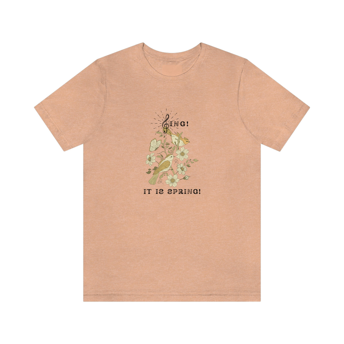 SING IT IS SPRING UNISEX  CREW NECK T SHIRT GIFT WITH BLACK FONT
