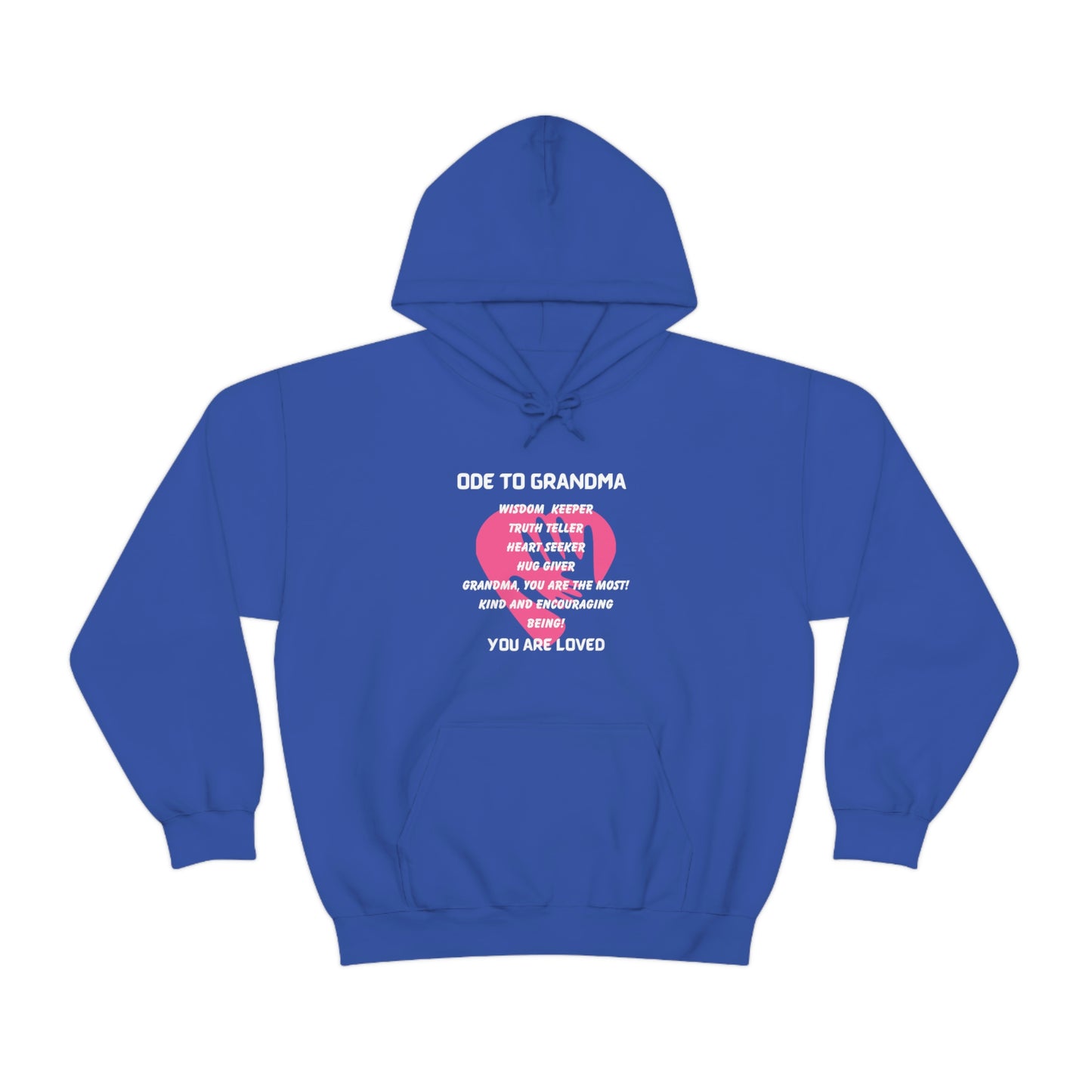 ODE TO GRANDMA HOODED SWEATSHIRT GIFT FOR GRAN (WHITE FONT)