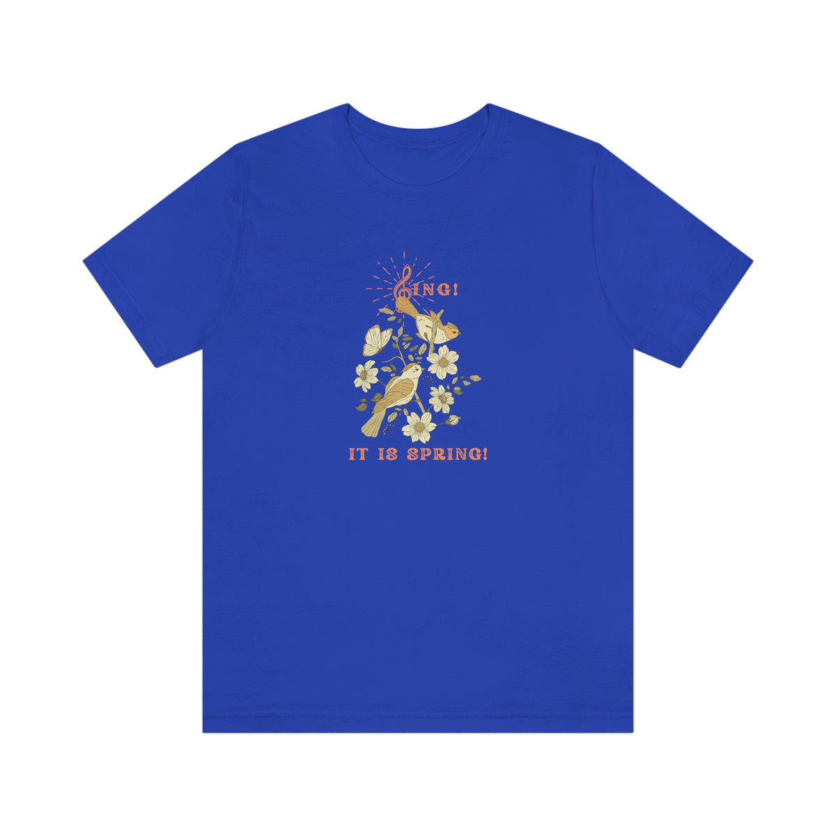 SING THIS SPRING UNISEX  CREW NECK SHORT SLEEVE  T SHIRT GIFT WITH ORANGE FONT