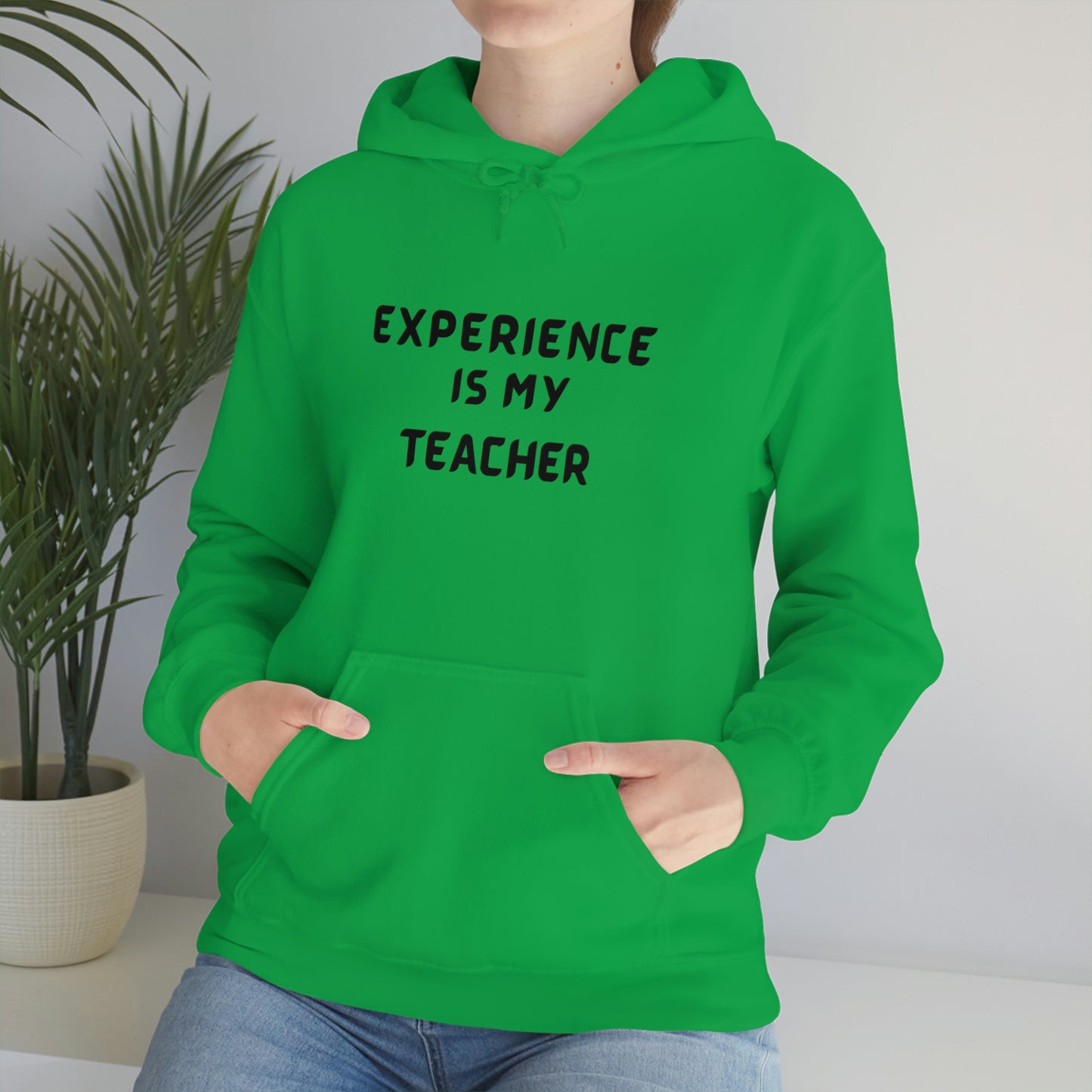 EXPERIENCE IS MY TEACHER UNISEX HOODED SWEATSHIRT GIFT FOR MATURE FRIEND GIFT HOODIE FOR SUCCESSFUL FRIEND INSPIRATIONAL QUOTES HOODIE GIFT