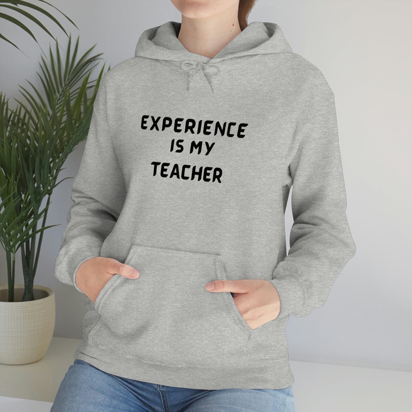 EXPERIENCE IS MY TEACHER UNISEX HOODED SWEATSHIRT GIFT FOR MATURE FRIEND GIFT HOODIE FOR SUCCESSFUL FRIEND INSPIRATIONAL QUOTES HOODIE GIFT