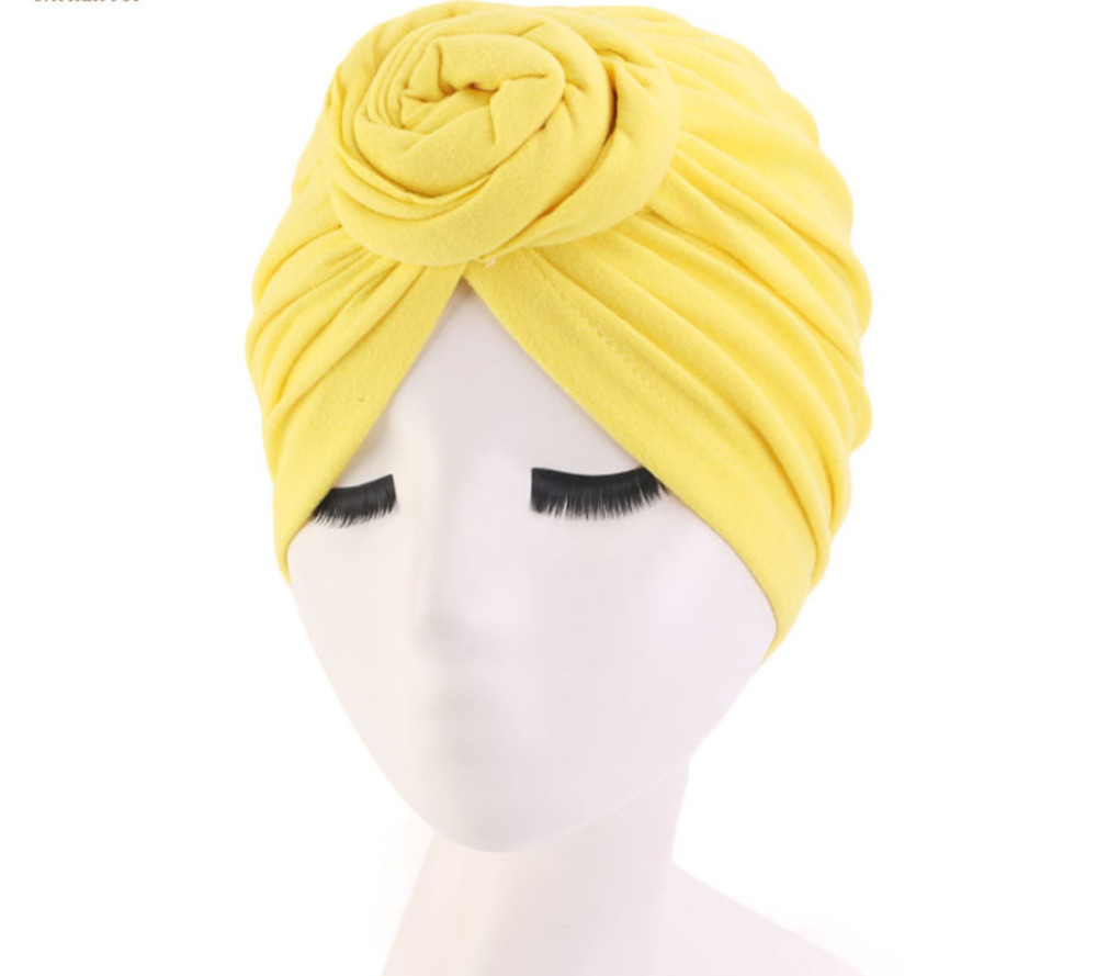 YELLOW TURBAN SYLE HEAD WRAP