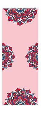 OPTION 4 BLUE.RED AND WHITE MANDALAS ON PINK BACKGROUND COLORFUL PRINT FOLDABLE NON SLIP YOGA MATS