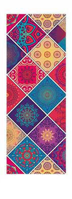 OPTION 3 COLORFUL MANDALA DIAGONAL SQUARES COLORFUL PRINT FOLDABLE NON SLIP YOGA MATS