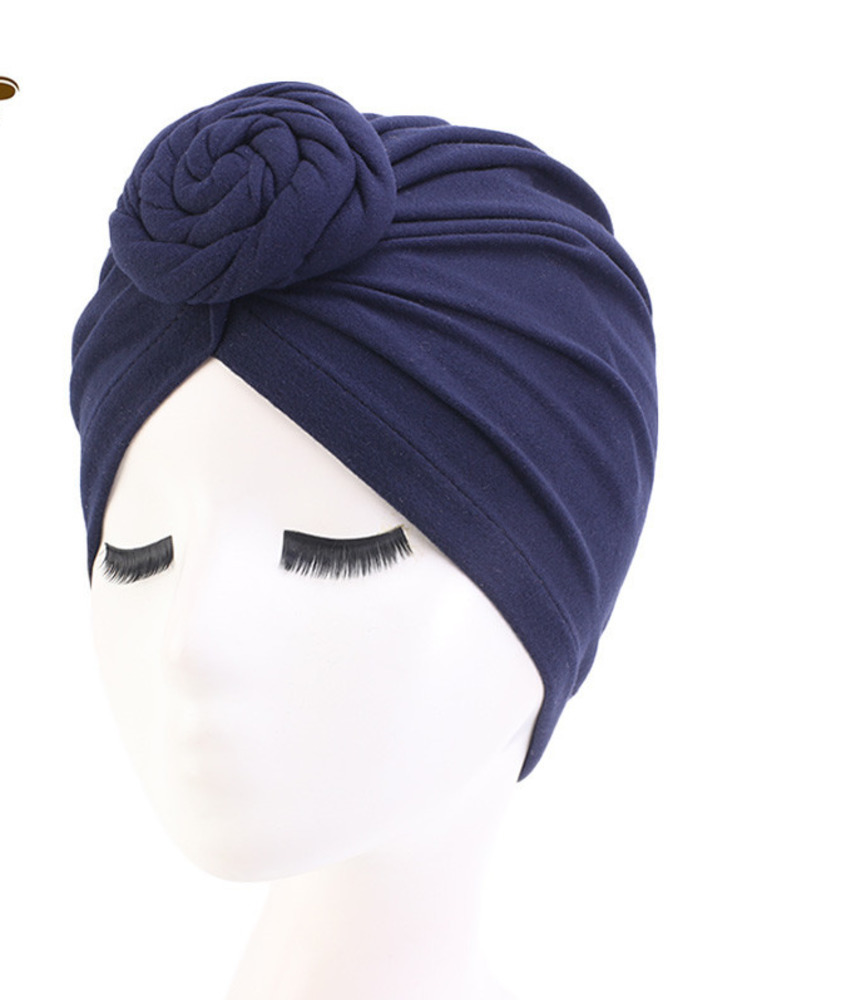 NAVY BLUE TURBAN SYLE HEAD WRAP