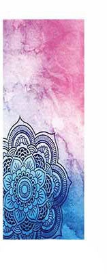 OPTION 5 BLUE  MANDALA ON BLUE AND PINK TIE DYE COLORFUL PRINT FOLDABLE NON SLIP YOGA MATS