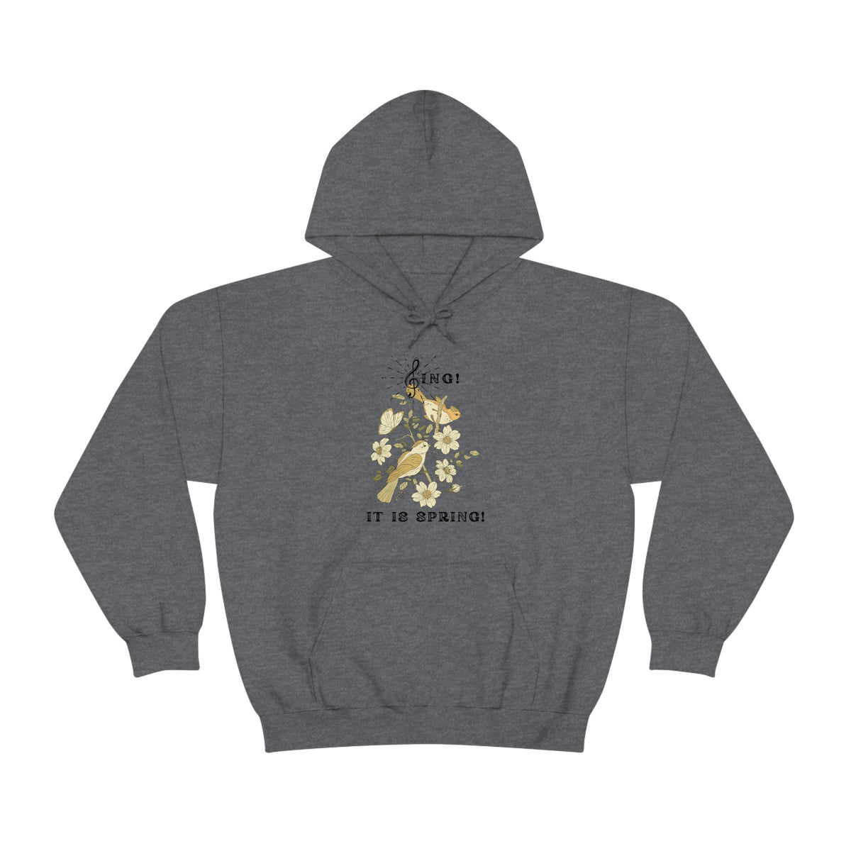 SING IT IS SPRING UNISEX HOODED SWEATSHIRT GIFT WITH  BLACK FONT