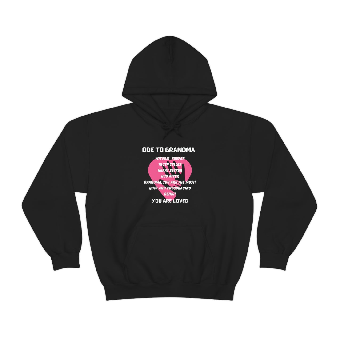 ODE TO GRANDMA HOODED SWEATSHIRT GIFT FOR GRAN (WHITE FONT)